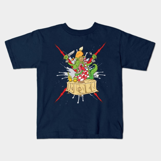 Hungry Crocodile Kids T-Shirt by ginanperdana